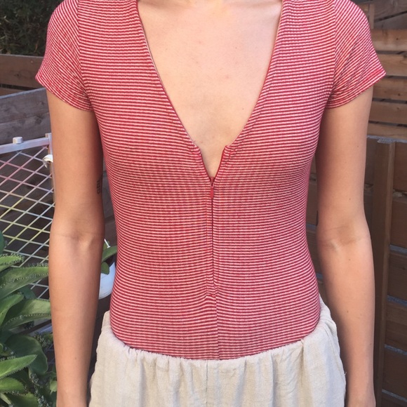 Urban Outfitters Red Retro Zip Bodysuit - Picture 3 of 3